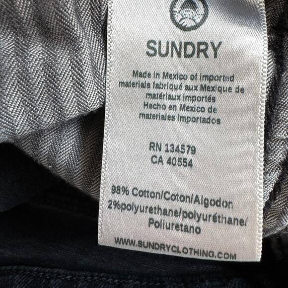 Anthro Sundry Womens Ankle Straight Jeans Size 28 Embroider Stars Washed Black - Picture 10 of 12